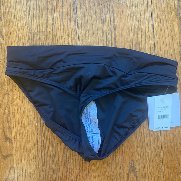 La Blanca Island Goddes Banded swimsuit bottoms.  Black.  Size 8 NWT - Picture 3 of 4